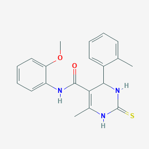 N-(2-methoxyphenyl)-6-methyl-4-(2-methylphenyl)-2-thioxo-1,2,3,4-tetrahydro-5-pyrimidinecarboxamide