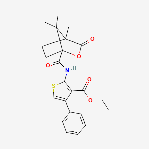 ethyl 4-phenyl-2-{[(4,7,7-trimethyl-3-oxo-2-oxabicyclo[2.2.1]hept-1-yl)carbonyl]amino}-3-thiophenecarboxylate