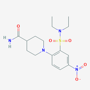 1-[2-(diethylsulfamoyl)-4-nitrophenyl]piperidine-4-carboxamide