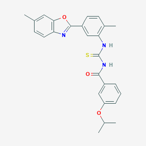 molecular formula C26H25N3O3S B399533 N-(3-isopropoxybenzoyl)-N'-[2-methyl-5-(6-methyl-1,3-benzoxazol-2-yl)phenyl]thiourea 