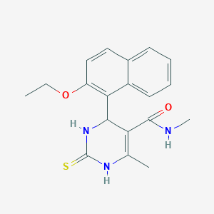 molecular formula C19H21N3O2S B3995333 4-(2-ethoxynaphthalen-1-yl)-N,6-dimethyl-2-sulfanylidene-3,4-dihydro-1H-pyrimidine-5-carboxamide 