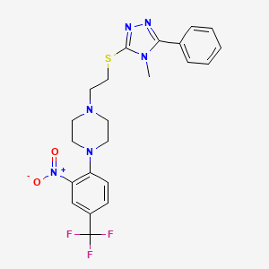 1-{2-[(4-methyl-5-phenyl-4H-1,2,4-triazol-3-yl)thio]ethyl}-4-[2-nitro-4-(trifluoromethyl)phenyl]piperazine