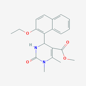 molecular formula C20H22N2O4 B3995349 Methyl 6-(2-ethoxynaphthalen-1-yl)-3,4-dimethyl-2-oxo-1,6-dihydropyrimidine-5-carboxylate 