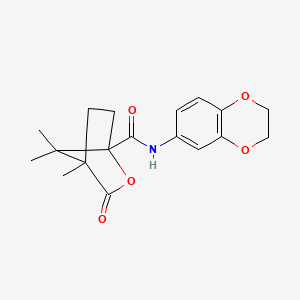 N-(2,3-dihydro-1,4-benzodioxin-6-yl)-4,7,7-trimethyl-3-oxo-2-oxabicyclo[2.2.1]heptane-1-carboxamide