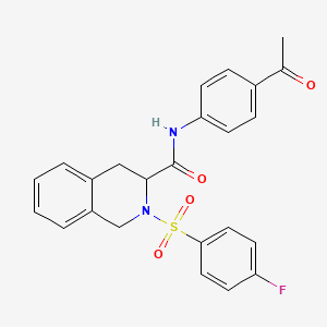 molecular formula C24H21FN2O4S B3995360 N-(4-acetylphenyl)-2-(4-fluorobenzenesulfonyl)-1,2,3,4-tetrahydroisoquinoline-3-carboxamide 