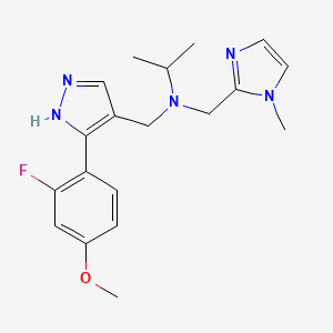 N-{[3-(2-fluoro-4-methoxyphenyl)-1H-pyrazol-4-yl]methyl}-N-[(1-methyl-1H-imidazol-2-yl)methyl]-2-propanamine