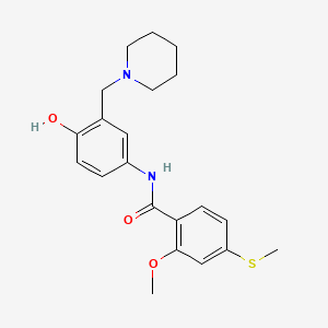 N-[4-hydroxy-3-(piperidin-1-ylmethyl)phenyl]-2-methoxy-4-methylsulfanylbenzamide