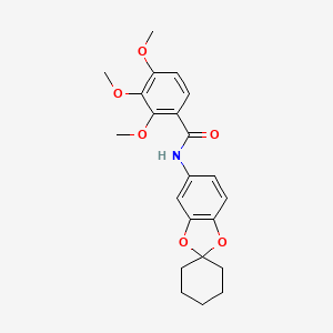 2,3,4-trimethoxy-N-spiro[1,3-benzodioxole-2,1'-cyclohexane]-5-ylbenzamide