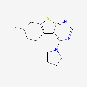 molecular formula C15H19N3S B3995516 7-methyl-4-(1-pyrrolidinyl)-5,6,7,8-tetrahydro[1]benzothieno[2,3-d]pyrimidine 