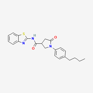 N-1,3-benzothiazol-2-yl-1-(4-butylphenyl)-5-oxo-3-pyrrolidinecarboxamide