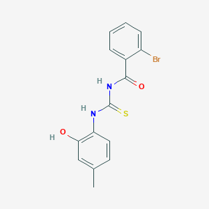 molecular formula C15H13BrN2O2S B399559 2-bromo-N-[(2-hydroxy-4-methylphenyl)carbamothioyl]benzamide 