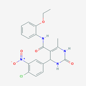 molecular formula C20H19ClN4O5 B3995598 4-(4-chloro-3-nitrophenyl)-N-(2-ethoxyphenyl)-6-methyl-2-oxo-3,4-dihydro-1H-pyrimidine-5-carboxamide 