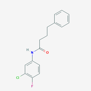 molecular formula C16H15ClFNO B399562 N-(3-chloro-4-fluorophenyl)-4-phenylbutanamide 