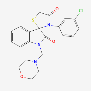 molecular formula C21H20ClN3O3S B3995620 3-(3-Chlorophenyl)-1'-(morpholin-4-ylmethyl)spiro[1,3-thiazolidine-2,3'-indole]-2',4-dione 