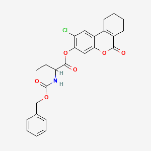 2-chloro-6-oxo-7,8,9,10-tetrahydro-6H-benzo[c]chromen-3-yl 2-{[(benzyloxy)carbonyl]amino}butanoate