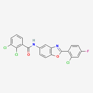 molecular formula C20H10Cl3FN2O2 B3995649 2,3-dichloro-N-[2-(2-chloro-4-fluorophenyl)-1,3-benzoxazol-5-yl]benzamide 