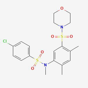 molecular formula C19H23ClN2O5S2 B3995667 4-chloro-N-(2,4-dimethyl-5-morpholin-4-ylsulfonylphenyl)-N-methylbenzenesulfonamide 