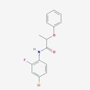 molecular formula C15H13BrFNO2 B399568 N-(4-bromo-2-fluorophenyl)-2-phenoxypropanamide 