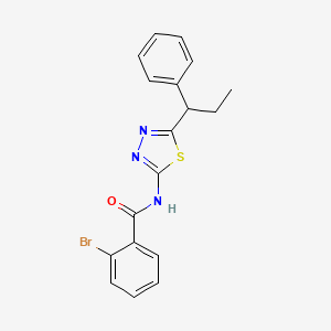 molecular formula C18H16BrN3OS B3995696 2-bromo-N-[5-(1-phenylpropyl)-1,3,4-thiadiazol-2-yl]benzamide 