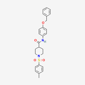 N-[4-(BENZYLOXY)PHENYL]-1-(4-METHYLBENZENESULFONYL)PIPERIDINE-4-CARBOXAMIDE