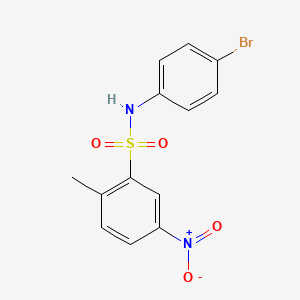 molecular formula C13H11BrN2O4S B3995709 Benzenesulfonamide, N-(4-bromophenyl)-2-methyl-5-nitro- CAS No. 114500-25-3