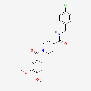 N-[(4-chlorophenyl)methyl]-1-(3,4-dimethoxybenzoyl)piperidine-4-carboxamide