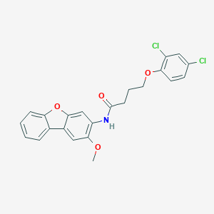 molecular formula C23H19Cl2NO4 B399574 4-(2,4-dichlorophenoxy)-N-(2-methoxydibenzo[b,d]furan-3-yl)butanamide 