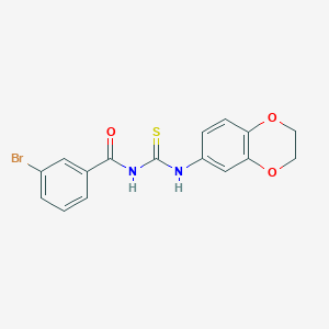 molecular formula C16H13BrN2O3S B399576 3-bromo-N-(2,3-dihydro-1,4-benzodioxin-6-ylcarbamothioyl)benzamide 