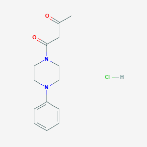 molecular formula C14H19ClN2O2 B3995762 1-(4-Phenylpiperazin-1-yl)butane-1,3-dione;hydrochloride 