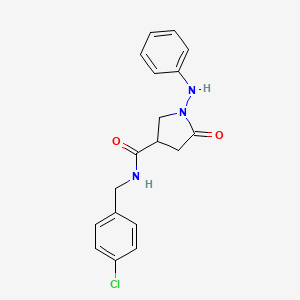 1-anilino-N-(4-chlorobenzyl)-5-oxo-3-pyrrolidinecarboxamide