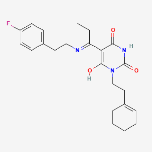 1-[2-(1-cyclohexen-1-yl)ethyl]-5-(1-{[2-(4-fluorophenyl)ethyl]amino}propylidene)-2,4,6(1H,3H,5H)-pyrimidinetrione