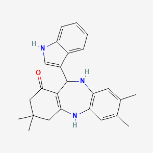 11-(1H-indol-3-yl)-3,3,7,8-tetramethyl-2,3,4,5,10,11-hexahydro-1H-dibenzo[b,e][1,4]diazepin-1-one