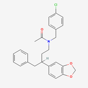 N-[3-(2H-1,3-BENZODIOXOL-5-YL)-4-PHENYLBUTYL]-N-[(4-CHLOROPHENYL)METHYL]ACETAMIDE