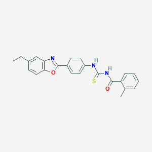 molecular formula C24H21N3O2S B399581 N-[4-(5-ethyl-1,3-benzoxazol-2-yl)phenyl]-N'-(2-methylbenzoyl)thiourea 