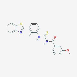 molecular formula C23H19N3O2S2 B399582 N-[3-(1,3-benzothiazol-2-yl)-2-methylphenyl]-N'-(3-methoxybenzoyl)thiourea 