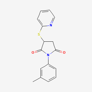 1-(3-Methylphenyl)-3-(pyridin-2-ylsulfanyl)pyrrolidine-2,5-dione