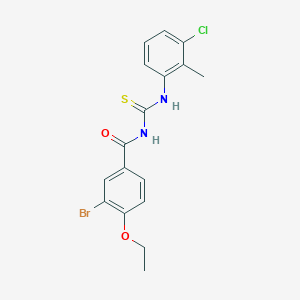 molecular formula C17H16BrClN2O2S B399583 3-bromo-N-[(3-chloro-2-methylphenyl)carbamothioyl]-4-ethoxybenzamide 