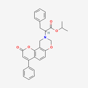 molecular formula C29H27NO5 B3995848 isopropyl 2-(2-oxo-4-phenyl-2H,8H-chromeno[8,7-e][1,3]oxazin-9(10H)-yl)-3-phenylpropanoate 