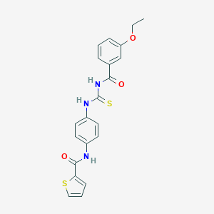 molecular formula C21H19N3O3S2 B399586 N-[4-({[(3-ethoxybenzoyl)amino]carbothioyl}amino)phenyl]-2-thiophenecarboxamide 