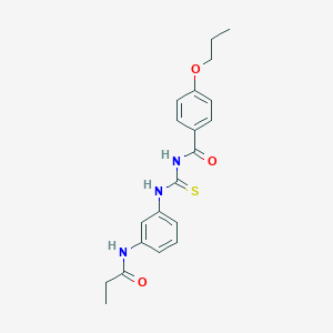molecular formula C20H23N3O3S B399588 N-[3-({[(4-propoxybenzoyl)amino]carbothioyl}amino)phenyl]propanamide 