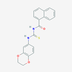 molecular formula C20H16N2O3S B399590 N-(2,3-dihydro-1,4-benzodioxin-6-ylcarbamothioyl)naphthalene-1-carboxamide 