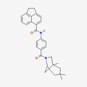 N-(4-{1,3,3-TRIMETHYL-6-AZABICYCLO[3.2.1]OCTANE-6-CARBONYL}PHENYL)-1,2-DIHYDROACENAPHTHYLENE-5-CARBOXAMIDE