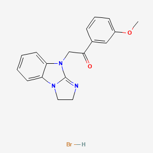 2-(1,2-dihydroimidazo[1,2-a]benzimidazol-4-yl)-1-(3-methoxyphenyl)ethanone;hydrobromide