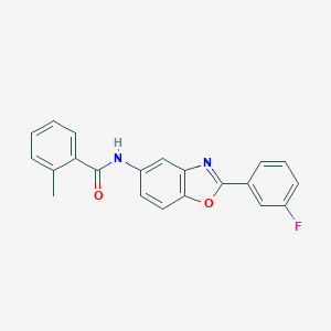 molecular formula C21H15FN2O2 B399594 N-[2-(3-fluorophenyl)-1,3-benzoxazol-5-yl]-2-methylbenzamide CAS No. 433255-00-6
