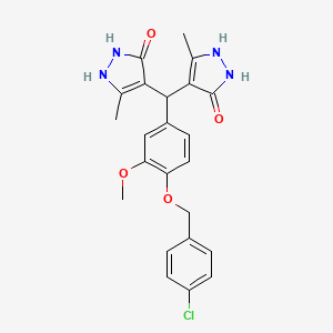 4,4'-({4-[(4-chlorobenzyl)oxy]-3-methoxyphenyl}methylene)bis(3-methyl-1H-pyrazol-5-ol)