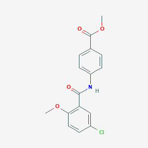 molecular formula C16H14ClNO4 B399596 Methyl 4-[(5-chloro-2-methoxybenzoyl)amino]benzoate CAS No. 349434-33-9