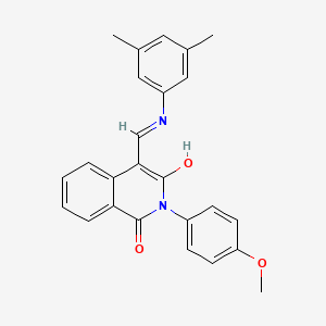 (4E)-4-{[(3,5-DIMETHYLPHENYL)AMINO]METHYLIDENE}-2-(4-METHOXYPHENYL)-1,2,3,4-TETRAHYDROISOQUINOLINE-1,3-DIONE