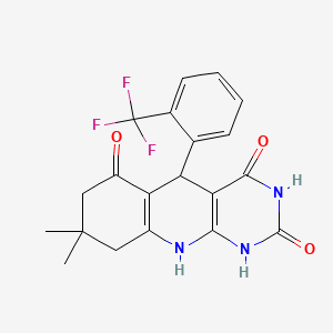 8,8-dimethyl-5-[2-(trifluoromethyl)phenyl]-5,8,9,10-tetrahydropyrimido[4,5-b]quinoline-2,4,6(1H,3H,7H)-trione