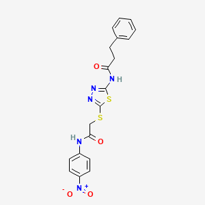 N-[5-({2-[(4-nitrophenyl)amino]-2-oxoethyl}thio)-1,3,4-thiadiazol-2-yl]-3-phenylpropanamide