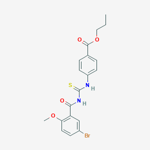 molecular formula C19H19BrN2O4S B399600 Propyl 4-({[(5-bromo-2-methoxyphenyl)carbonyl]carbamothioyl}amino)benzoate 